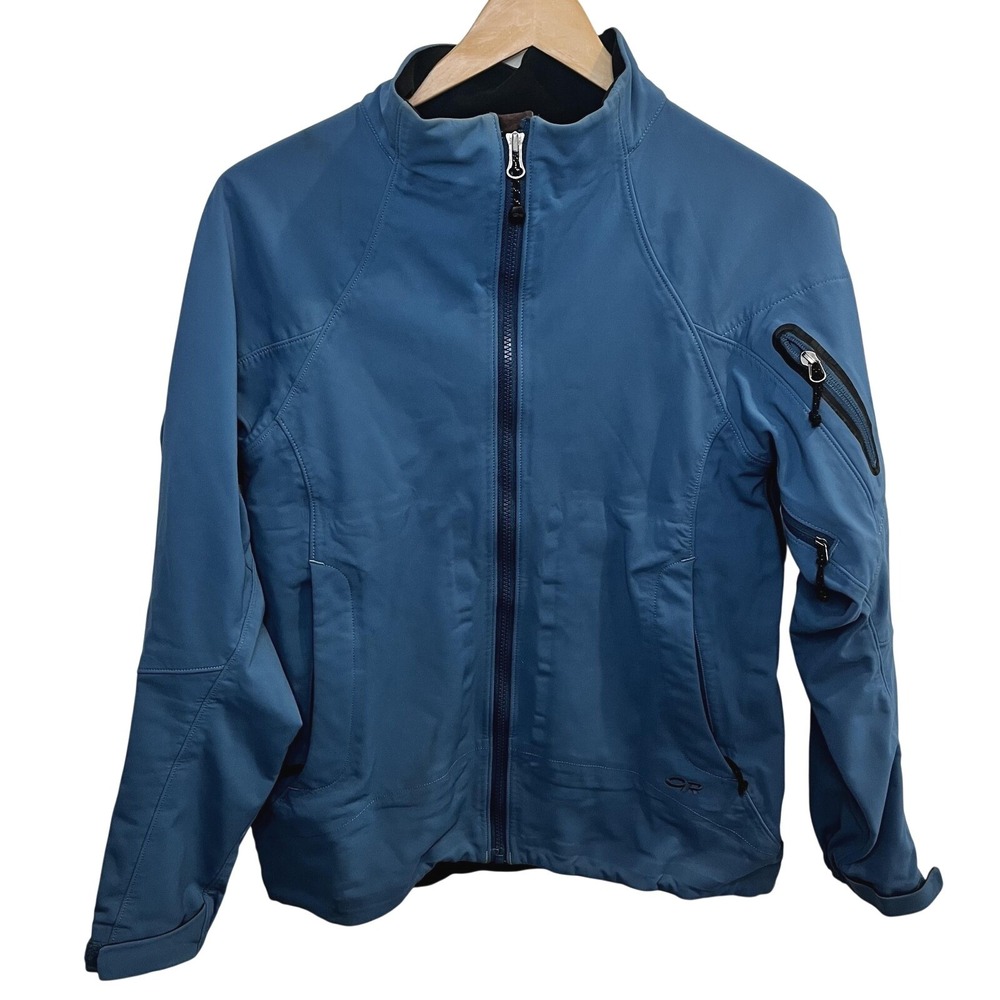 Outdoor‎ Research Women's Motiva Jacket Medium Blue Softshell Full Zip Gorpcore